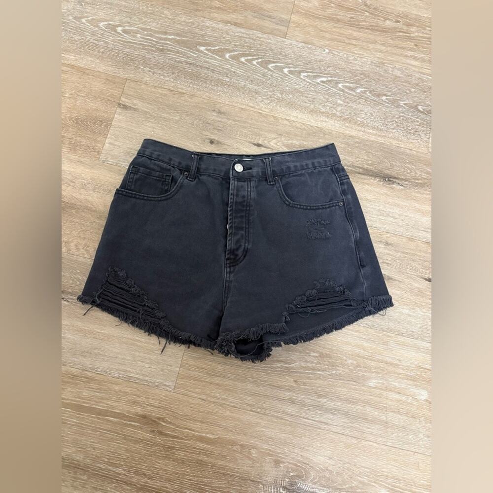 PacSun Black High Waisted Distressed Denim Shorts Women’s Y2K  Size 29